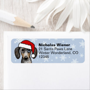 Étiquette Dapple Dachshund Christmas Chien Retour Adresse