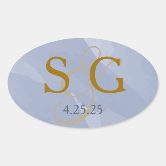 Étiquette d'aquarelle bleu marine (Devant)