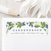 Étiquette d'aquarelle de bleuets rustiques (En situation)