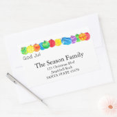 Étiquette d'aquarelle peinte à la main de Dieu Jul (Enveloppe)