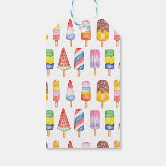 Étiquette d'aquarelle Popsicles Favoriser (Dos)