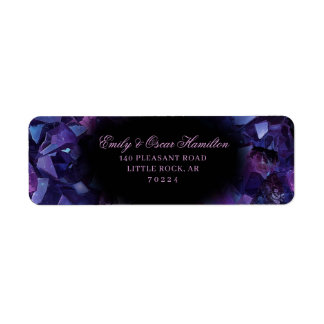 Étiquette Dark Amethyst Boho Witch Crystals Return Address
