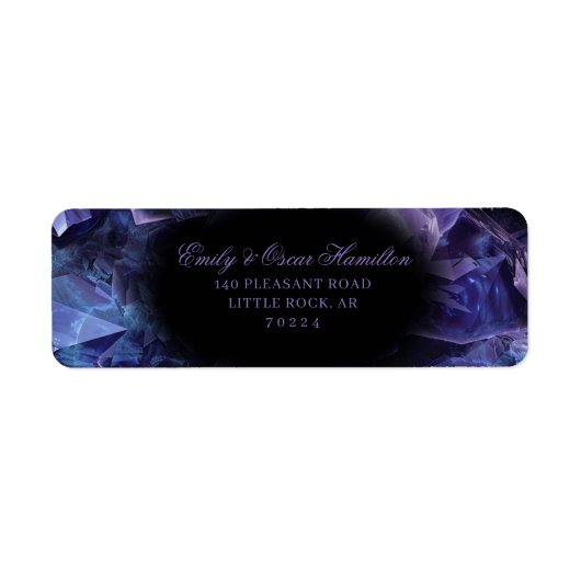 Étiquette Dark Amethyst Boho Witch Crystals Return Address (Devant)