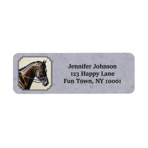 Étiquette Dark Bay Sport Horse Grey