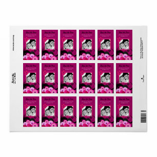 Étiquette Dark Fuchsia Photo Enregistrer La Date Favoriser L