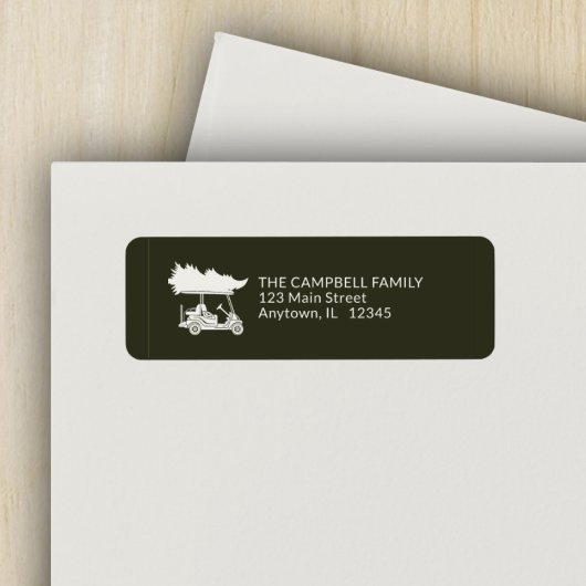 Étiquette Dark Green Golf Panier Christmas Tree Retourner l'