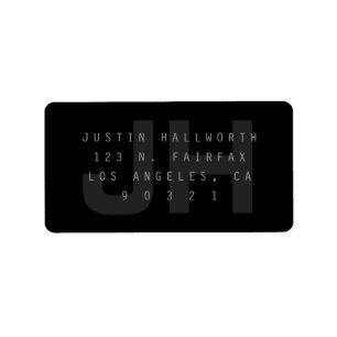 Étiquette Dark Grey Modern Adresse de retour