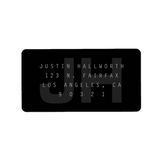 Étiquette Dark Grey Modern Adresse de retour (Devant)