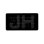 Étiquette Dark Grey Modern Adresse de retour (Devant)