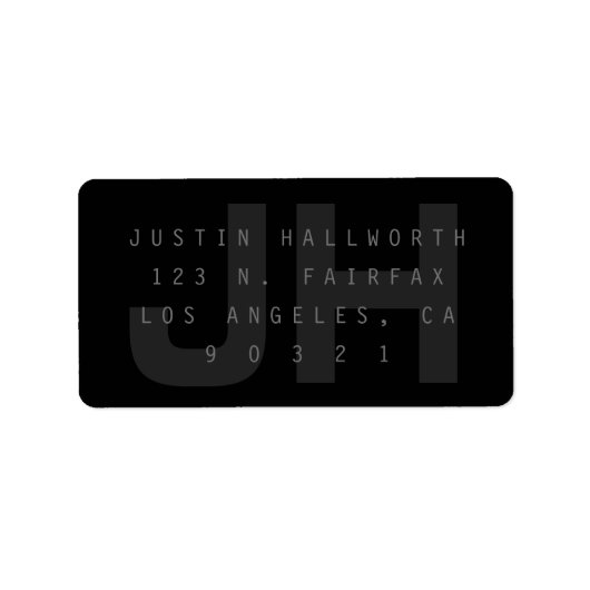 Étiquette Dark Grey Modern Adresse de retour (Devant)