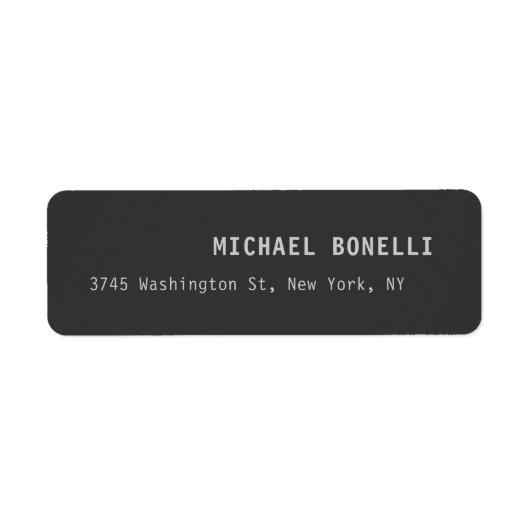 Étiquette Dark Grey Professional Custom Name Address Best (Devant)