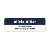 Étiquette Dark Midnight Blue - Bold Retro Address Label (Devant)