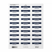 Étiquette Dark Midnight Blue - Bold Retro Address Label (Feuille entière)