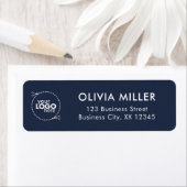 Étiquette Dark Midnight Blue - Business Return Address Label (En situation)