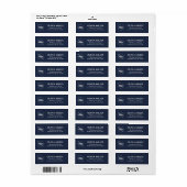 Étiquette Dark Midnight Blue - Business Return Address Label (Feuille entière)