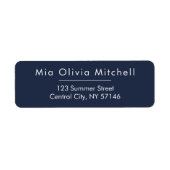 Étiquette Dark Midnight Blue Minimal Address Labels (Devant)