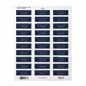Étiquette Dark Midnight Blue Minimal Address Labels (Feuille entière)