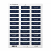 Étiquette Dark Midnight Blue - Stylish Return Address Labels (Feuille entière)