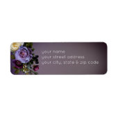 Étiquette Dark Moody Purple Lavender Floral Modern Return (Devant)