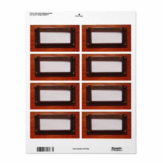 Étiquette d'armoire de fichier (Feuille entière)