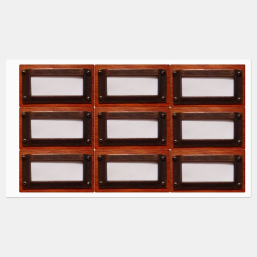 Étiquette d'armoire de fichier de bois (Feuille)