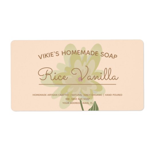 Étiquette d'Art Floral (Devant)