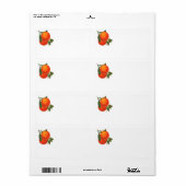 Étiquette d'art orange vintage (Feuille entière)