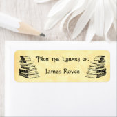 Étiquette D'Art Vintage Personnalisé "Bibliothèque (En situation)