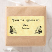 Étiquette D'Art Vintage Personnalisé "Bibliothèque (En situation)