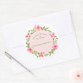 Étiquette d'article fait main Wreath & Light Pink  (Enveloppe)