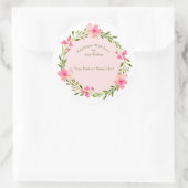 Étiquette d'article fait main Wreath & Light Pink  (Sac)