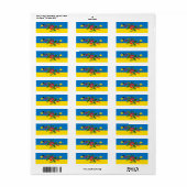 Étiquette Das ukrainische Muster im Volksstil auf der Flagge (Feuille entière)