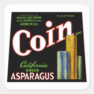 Étiquette d'asperges de Californie