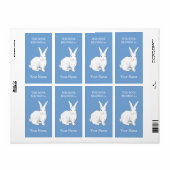 Étiquette d'assiette bleu lapin (Feuille entière)
