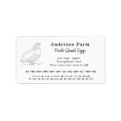 Étiquette Date d'encerclement - OEufs de Quail de ferme Stic (Devant)