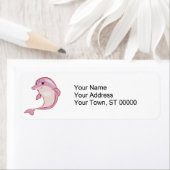 Étiquette dauphin rose mignon (En situation)