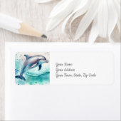 Étiquette Dauphin sous la plage côtière (En situation)