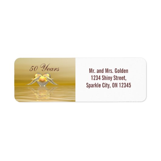 Étiquette Dauphins et Coeur du Golden Anniversaire (Devant)