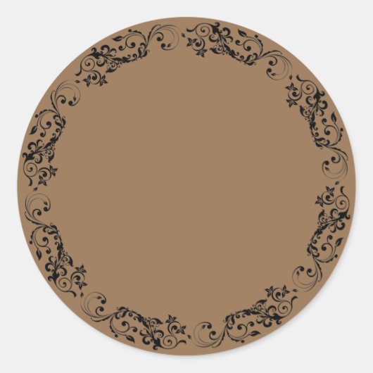 Étiquette d'auto-collant rond élégant blanc (Devant)