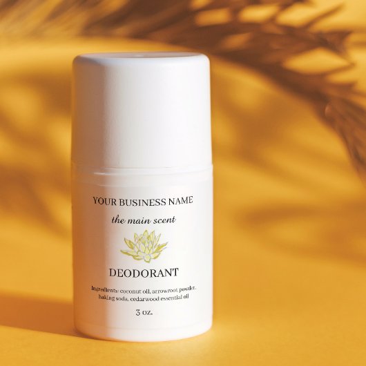 Étiquette d'autocollant de déodorant de lotus jaun