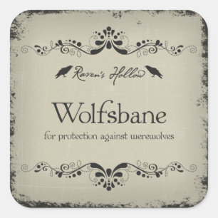 Étiquette d'autocollant de pot de Wolfsbane
