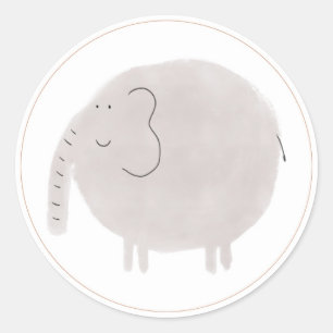Étiquette d'autocollant d'éléphant d'animal Boho