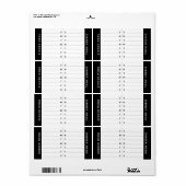 Étiquette d'autocollants du menu hebdomadaire ou d (Feuille entière)