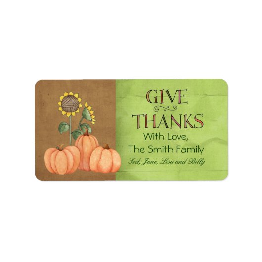 Étiquette d'automne (Devant)