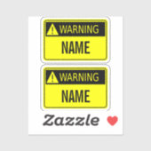 Étiquette d'avertissement avec nom nouveauté (Feuille)