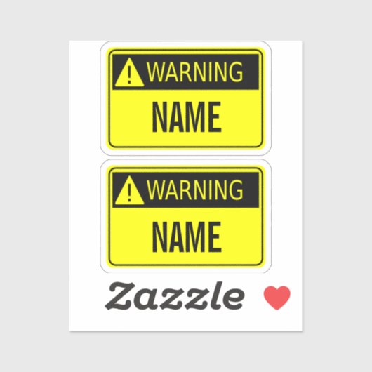 Étiquette d'avertissement avec nom nouveauté (Feuille)