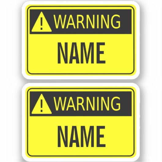 Étiquette d'avertissement avec nom nouveauté (Recto)