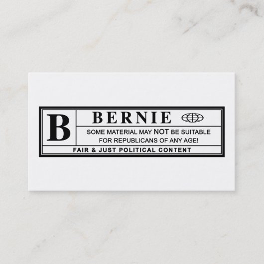 Étiquette d'avertissement Bernie Sanders (Devant)