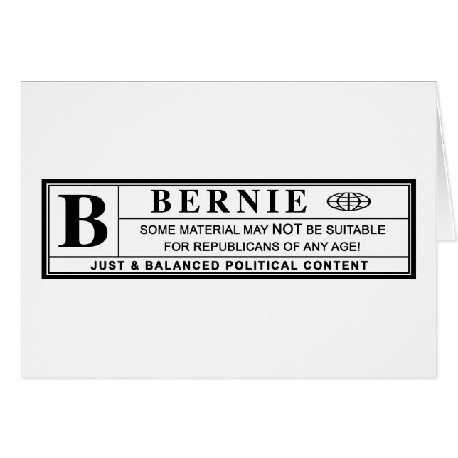 Étiquette d'avertissement Bernie Sanders (Devant Horizontal)