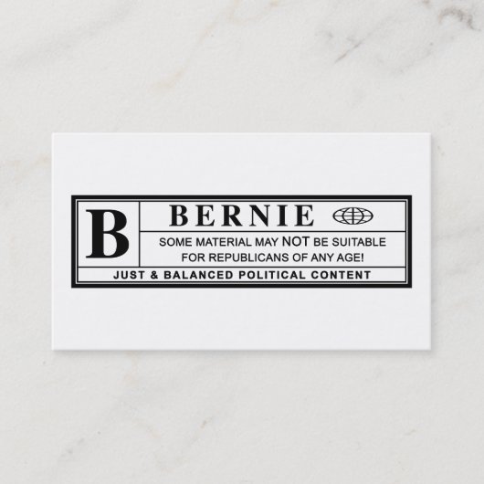 Étiquette d'avertissement Bernie Sanders (Devant)